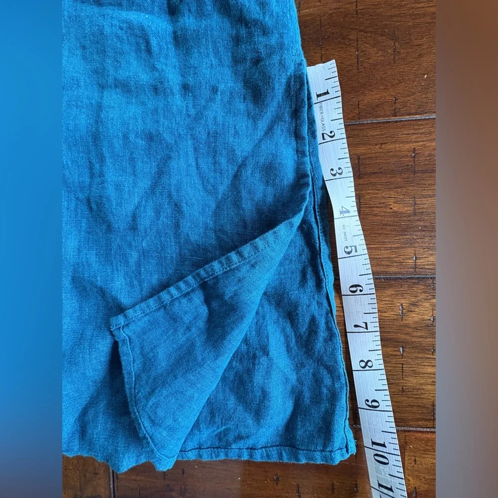 Eileen Fisher Sleeveless Teal Linen Tunic - XXS - Linen, Clean Beauty - Picture 7 of 7